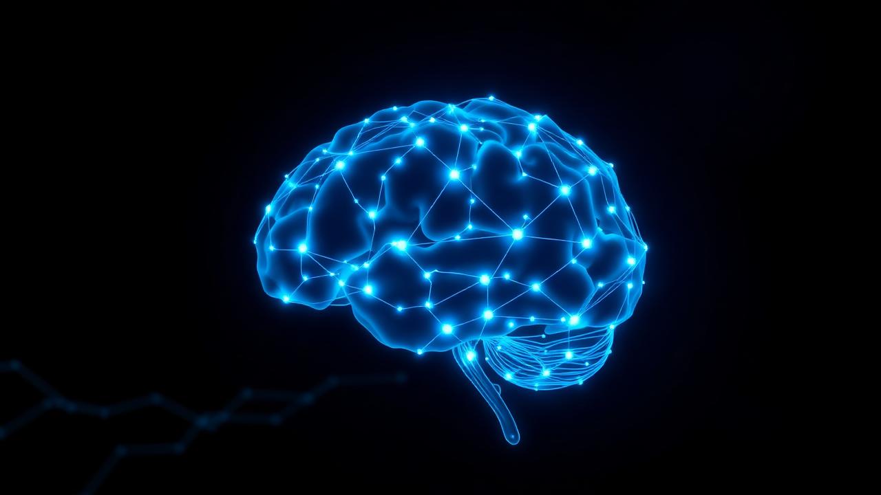 AI reasoning model — glowing neural brain