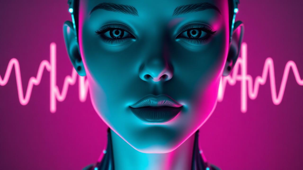 AI avatar with realistic lip sync — hyperreal portrait and waveform