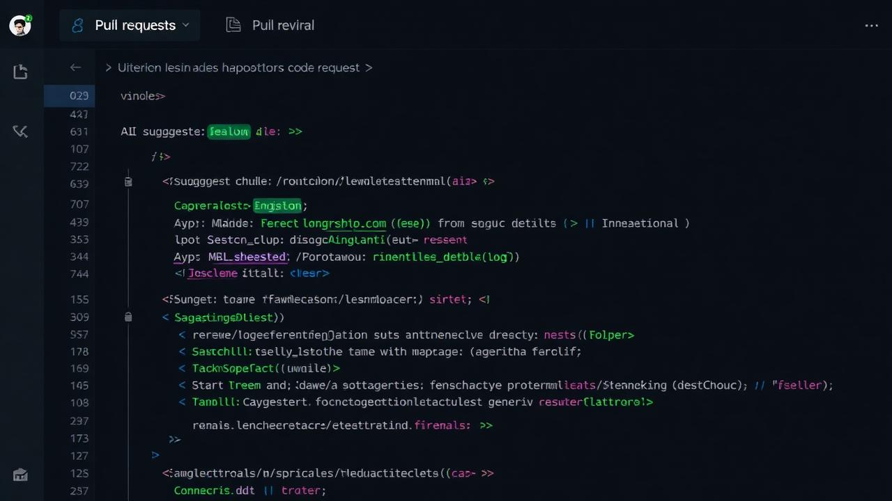 AI code review interface with inline suggestions