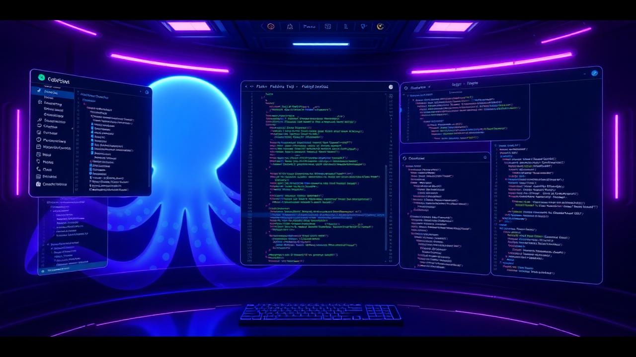 GitHub Copilot Workspace agentic IDE futuristic dashboard